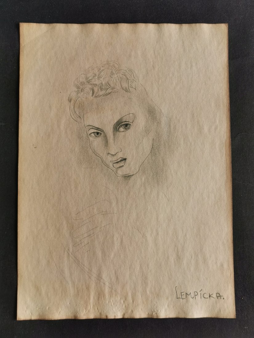 Tamara de Lempicka drawing on paper -In the style of: In the style of Tamara de Lempicka drawing on paper--------------Measures: 12" x 8" Inches aprox-------------------------------------Tamara de Lempicka was a polish painter who became an integral part