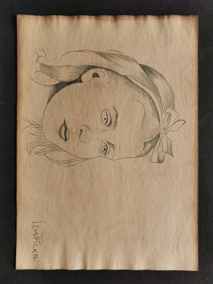 Tamara de Lempicka drawing on paper -In the style of: In the style of Tamara de Lempicka drawing on paper--------------Measures: 12" x 8" Inches aprox-------------------------------------Tamara de Lempicka was a polish painter who became an integral part