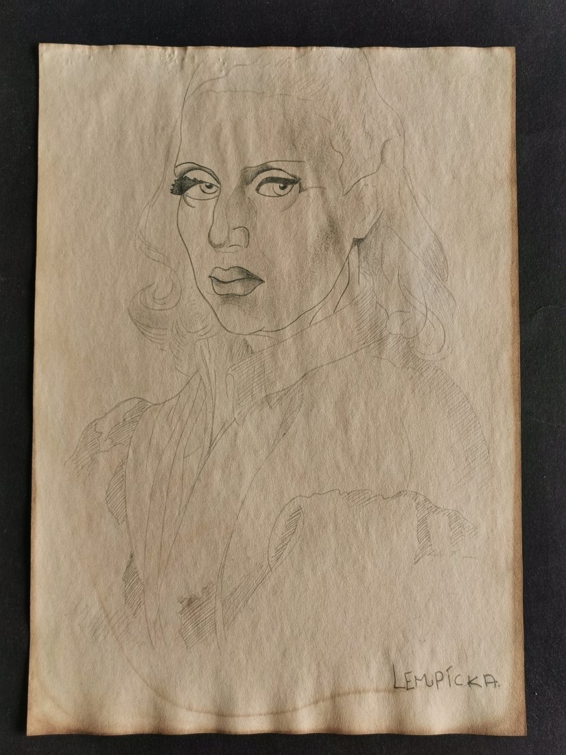 Tamara de Lempicka drawing on paper -In the style of: In the style of Tamara de Lempicka drawing on paper--------------Measures: 12" x 8" Inches aprox-------------------------------------Tamara de Lempicka was a polish painter who became an integral part