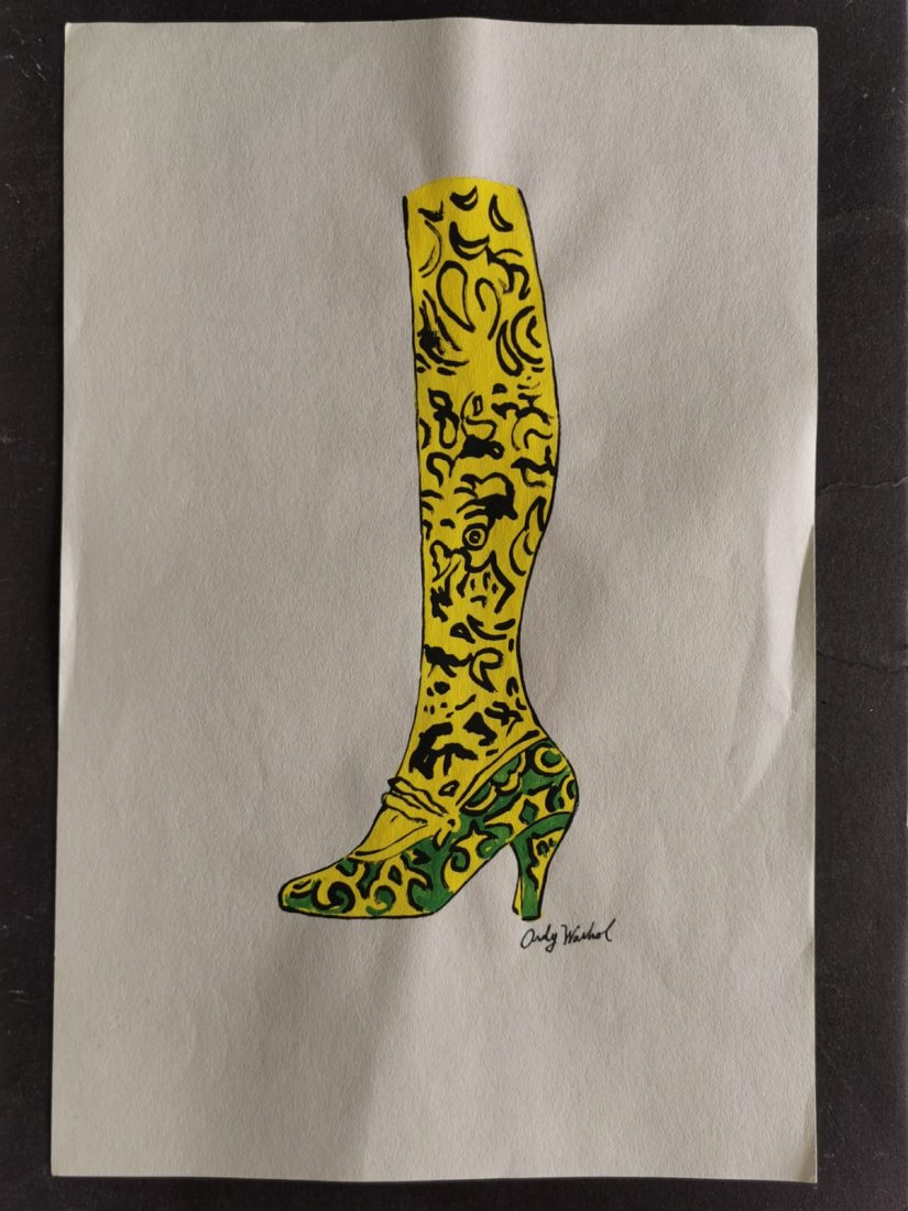 Andy Warhol drawing on paper - In the style of: In the style of Andy Warhol Drawing on paper mixed media. --------Andy Warhol was one of the most prolific and popular artists of his time, using both avant-garde and highly commercial sensibilities. 