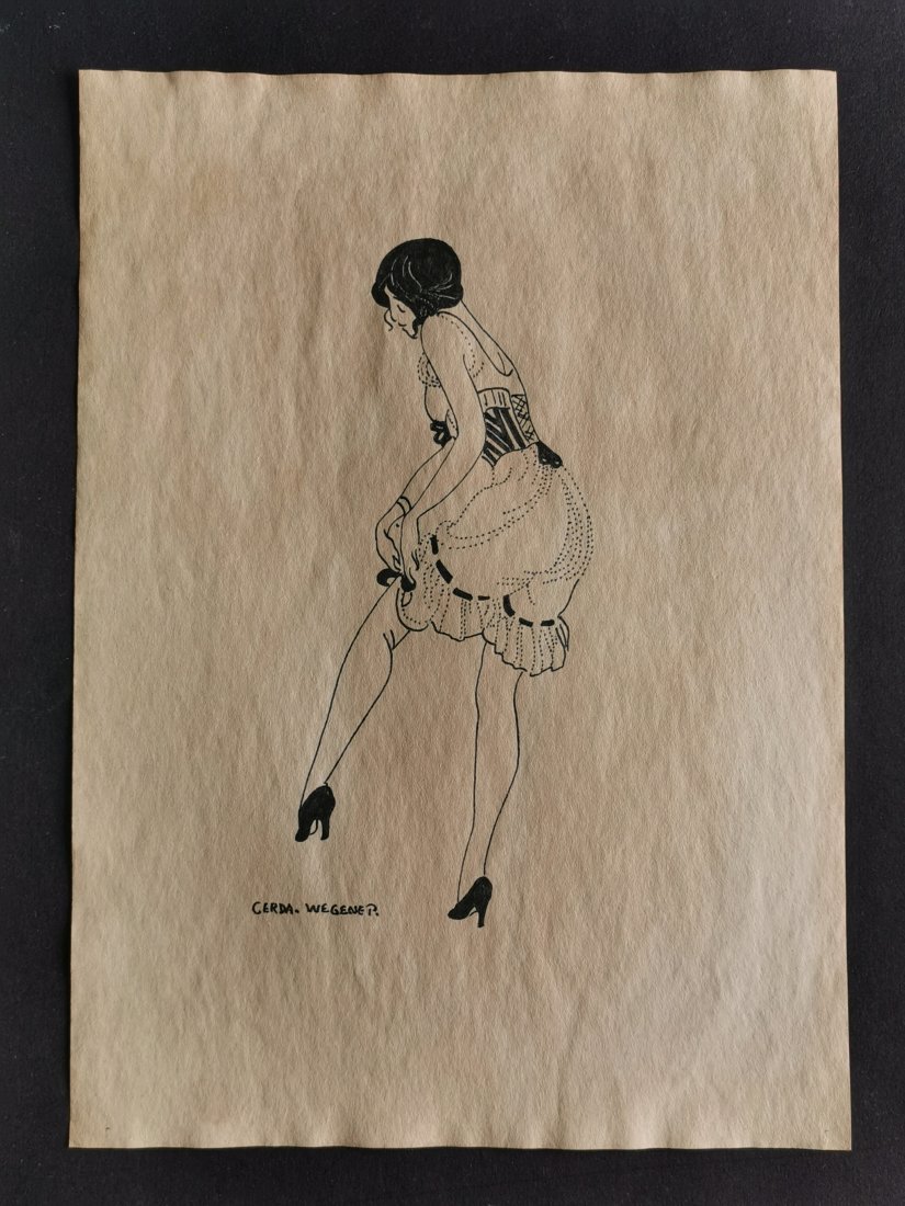 Gerda Wegener drawing on paper - In the style of: In the style of Gerda Wegener Drawing on paper----------------Measures: 12" x 8" Inches aprox-------------------------------------Gerda Wegener grew up in Hobro and moved to Copenhagen as a teenager t