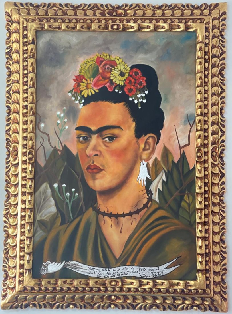 Frida Kahlo oil on canvas painting Frida Kahlo, Self-Portrait - In the style of (1 of 13)