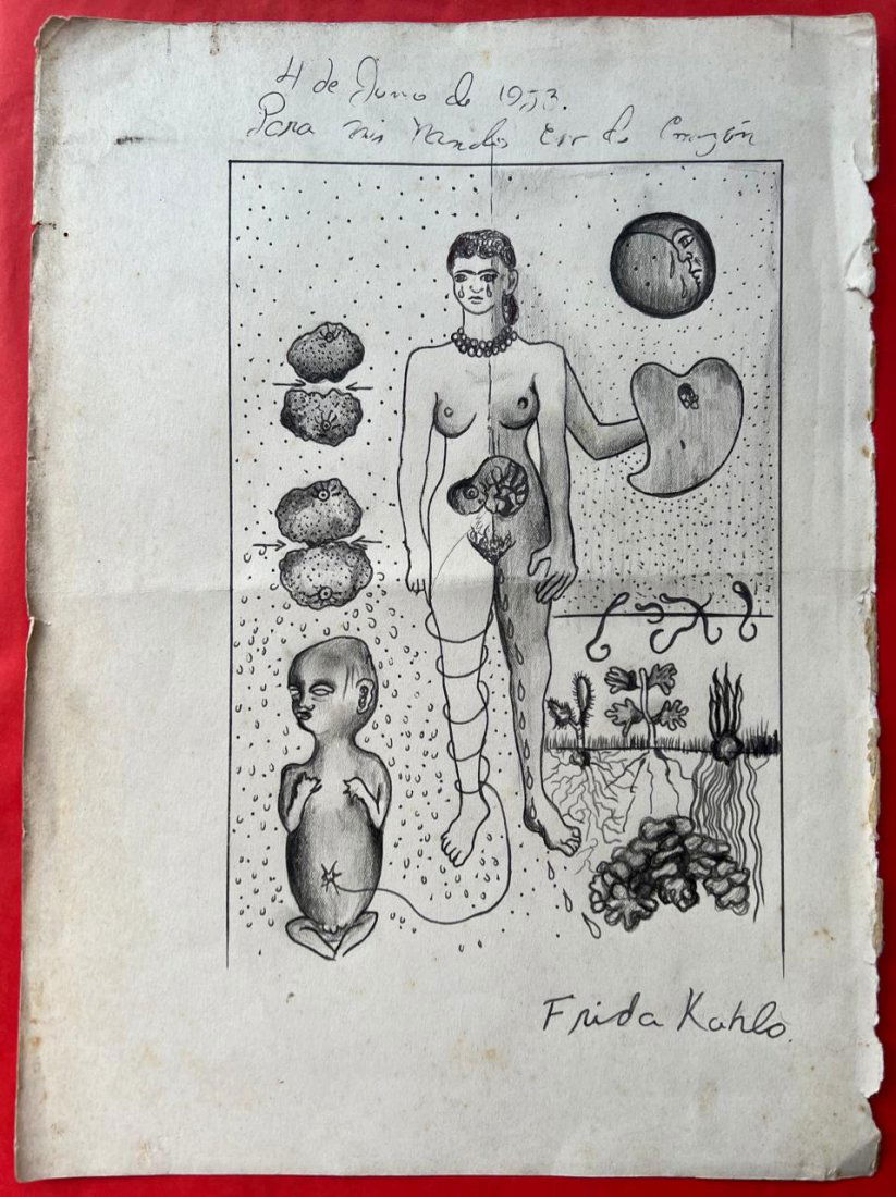 Frida Kahlo Drawing on paper - In the style of (1 of 12)
