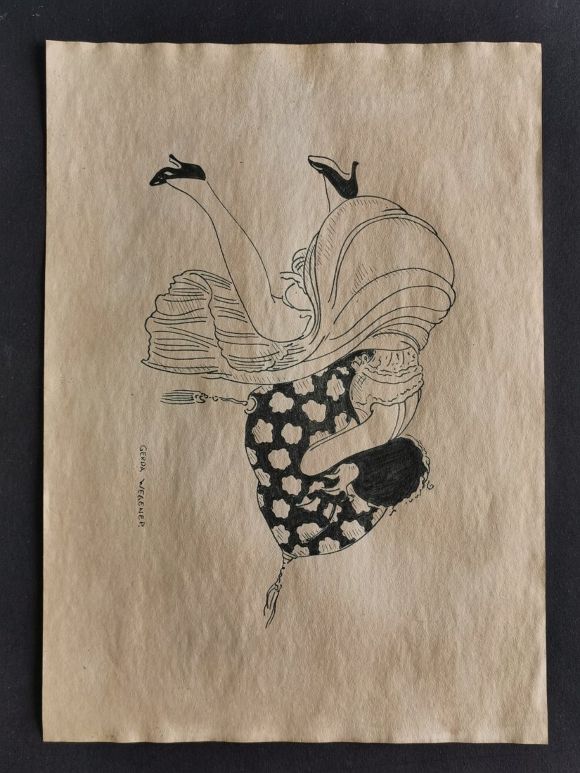 Gerda Wegener drawing on paper - In the style of: In the style of Gerda Wegener Drawing on paper----------------Measures: 12" x 8" Inches aprox-------------------------------------Gerda Wegener grew up in Hobro and moved to Copenhagen as a teenager t