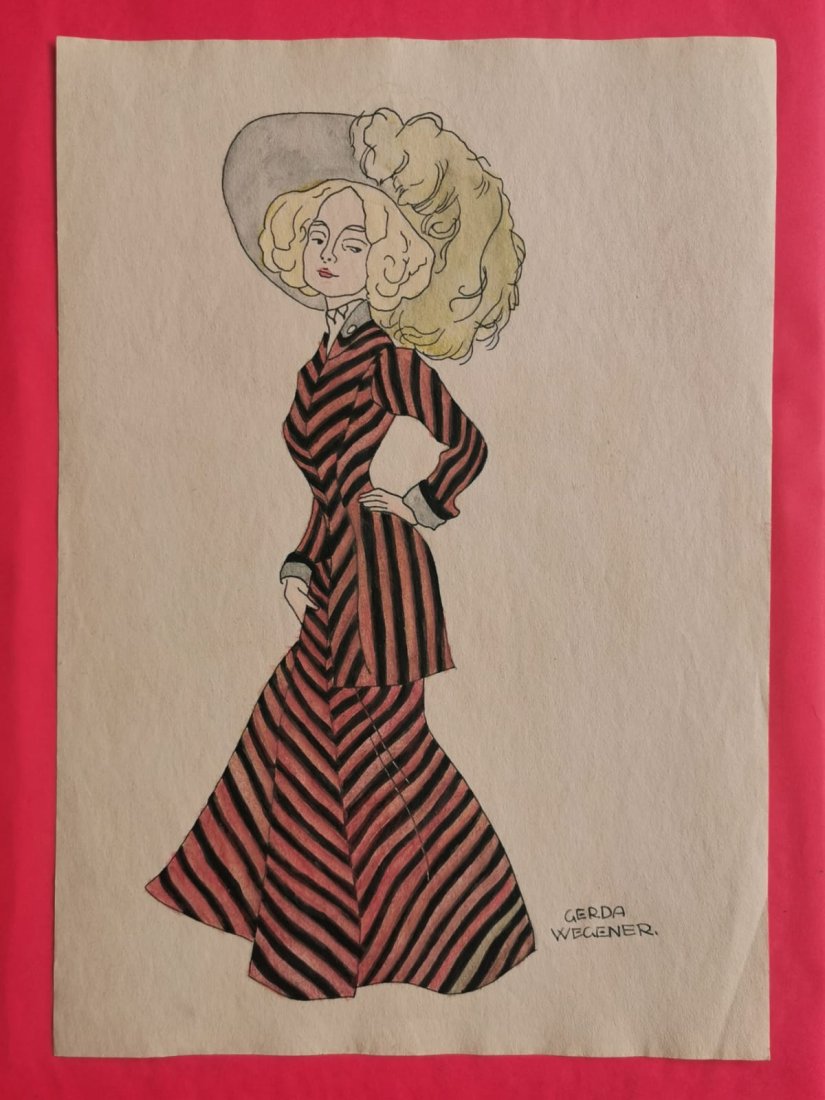 Gerda Wegener drawing on paper - In the style of: In the style of Gerda Wegener Drawing on paper----------------Measures: 12" x 8" Inches aprox-------------------------------------Gerda Wegener grew up in Hobro and moved to Copenhagen as a teenager t