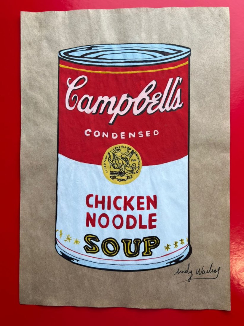 Andy Warhol drawing on paper - In the style of: In the style of Andy Warhol Drawing on paper mixed media.-------- Andy Warhol was one of the most prolific and popular artists of his time, using both avant-garde and highly commercial sensibilities. 