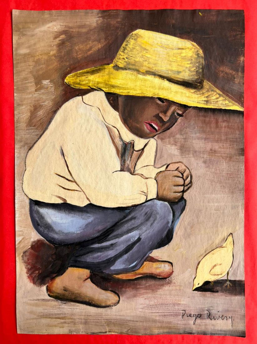 Diego Rivera drawing on paper - In the Style of: In the Style of Diego Rivera drawing on paper.-------------------Measures: 12" x 8" Inches aprox---------------------------------- Diego Rivera, was a prominent Mexican painter. His large frescoes hel