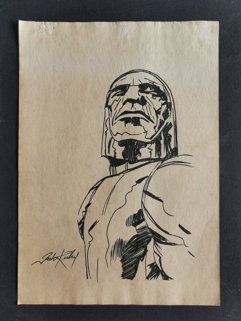 Jack Kirby drawing on paper - In the style of: In the Style of Jack Kirby Drawing on paper-------------------Measures: 12" x 8" Inches aprox---------------------------------- Jack Kirby was an American comic book artist, writer and editor, widely