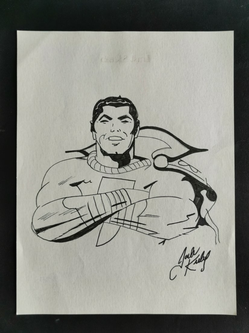 Jack Kirby drawing on paper - In the style of: In the Style of Jack Kirby Drawing on paper-------------------Measures: 12" x 8" Inches aprox---------------------------------- Jack Kirby was an American comic book artist, writer and editor, widely