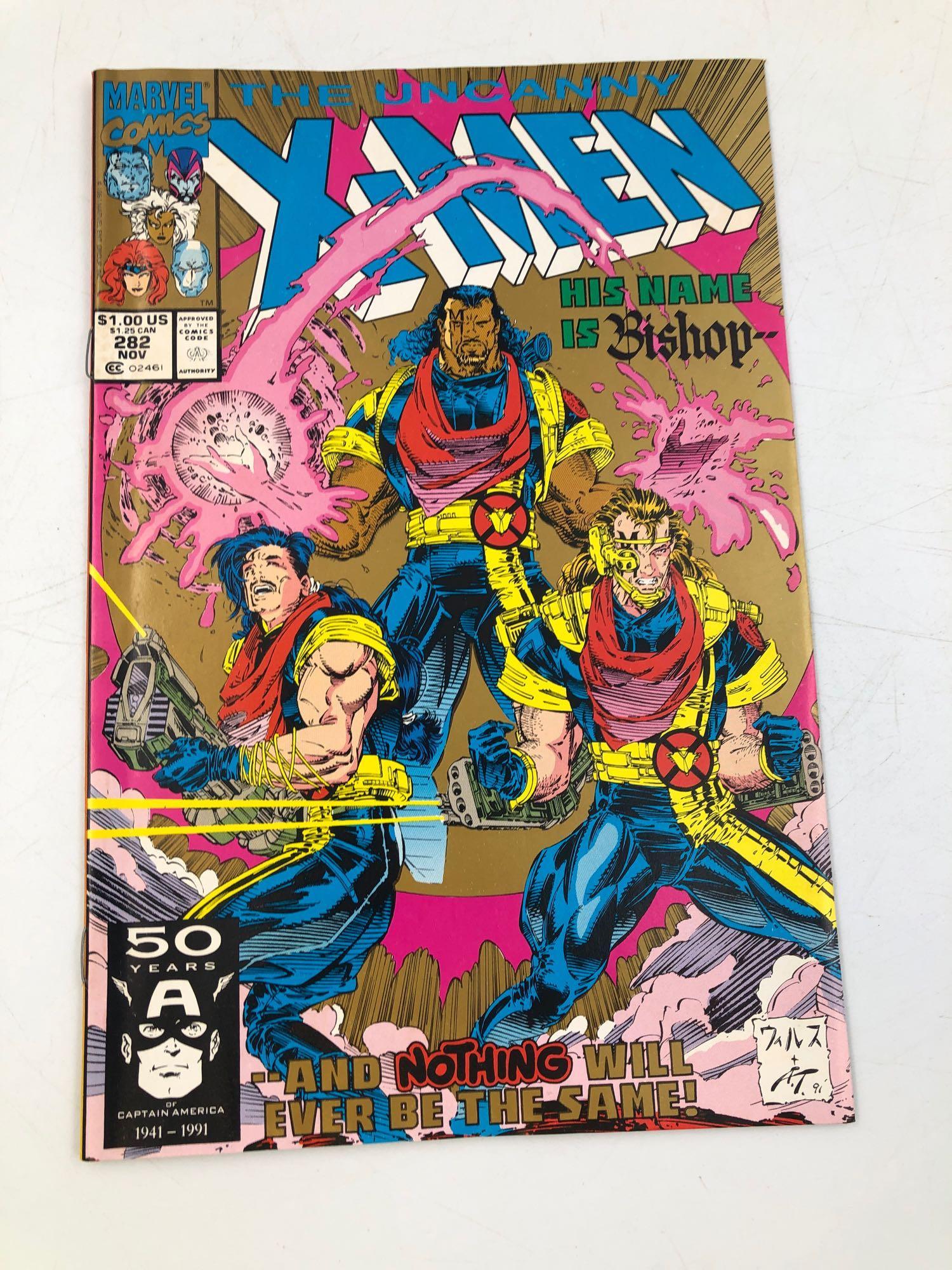 The Uncanny X-Men #282 Nov-91 2nd Printing/Gold Cover: The Uncanny X-Men #282 Nov-91 Marvel Comics Cover Info: 1st Appearance Of Bishop - 2nd Printing/Gold Cover
