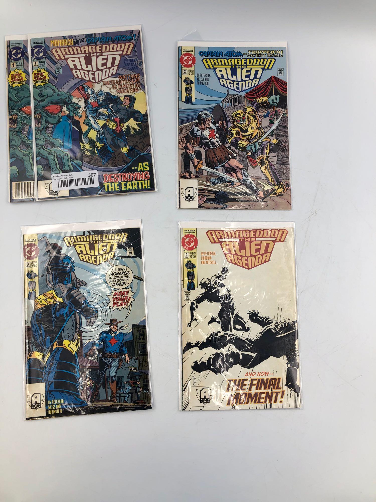Armageddon Alien Agenda & Armageddon 2001 Full Sets: Armageddon: The Alien Agenda #1 Nov-91 DC 1 of 4 of a series Armageddon: The Alien Agenda #2 Dec-91 DC 2 of 4 of a series Armageddon: The Alien Agenda #3 Jan-92 DC 3 of 4 of a series Armageddon: The A