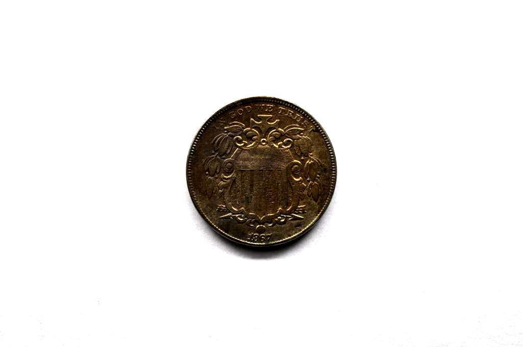 1867 Shield Nickel w/No Rays (1 of 2)