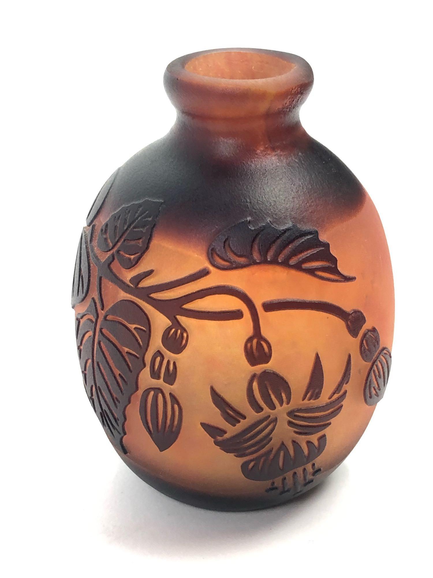 Amber Cameo Glass Vase (1 of 4)