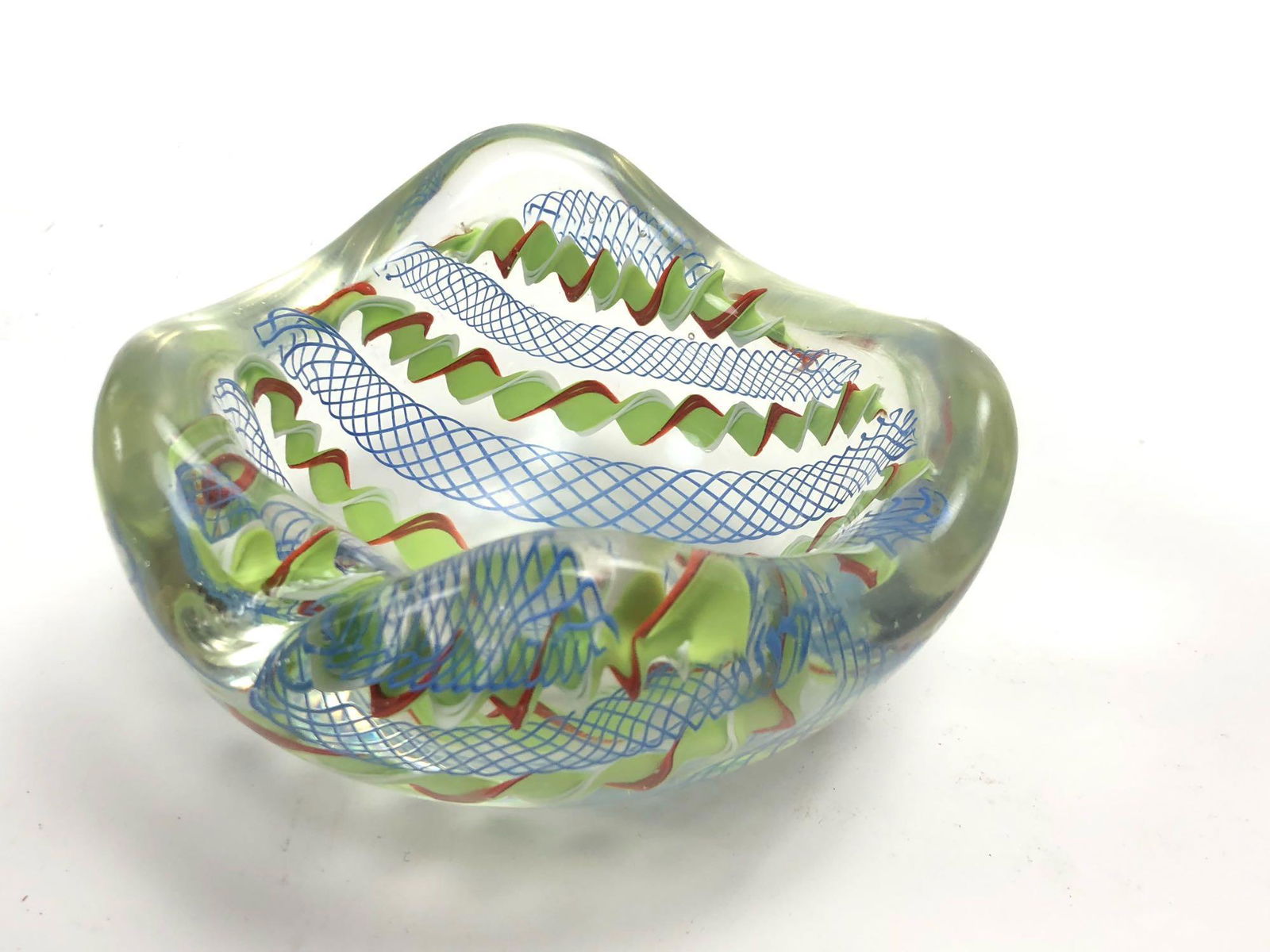 Murano Glass Ashtray with Helix Designs (1 of 3)