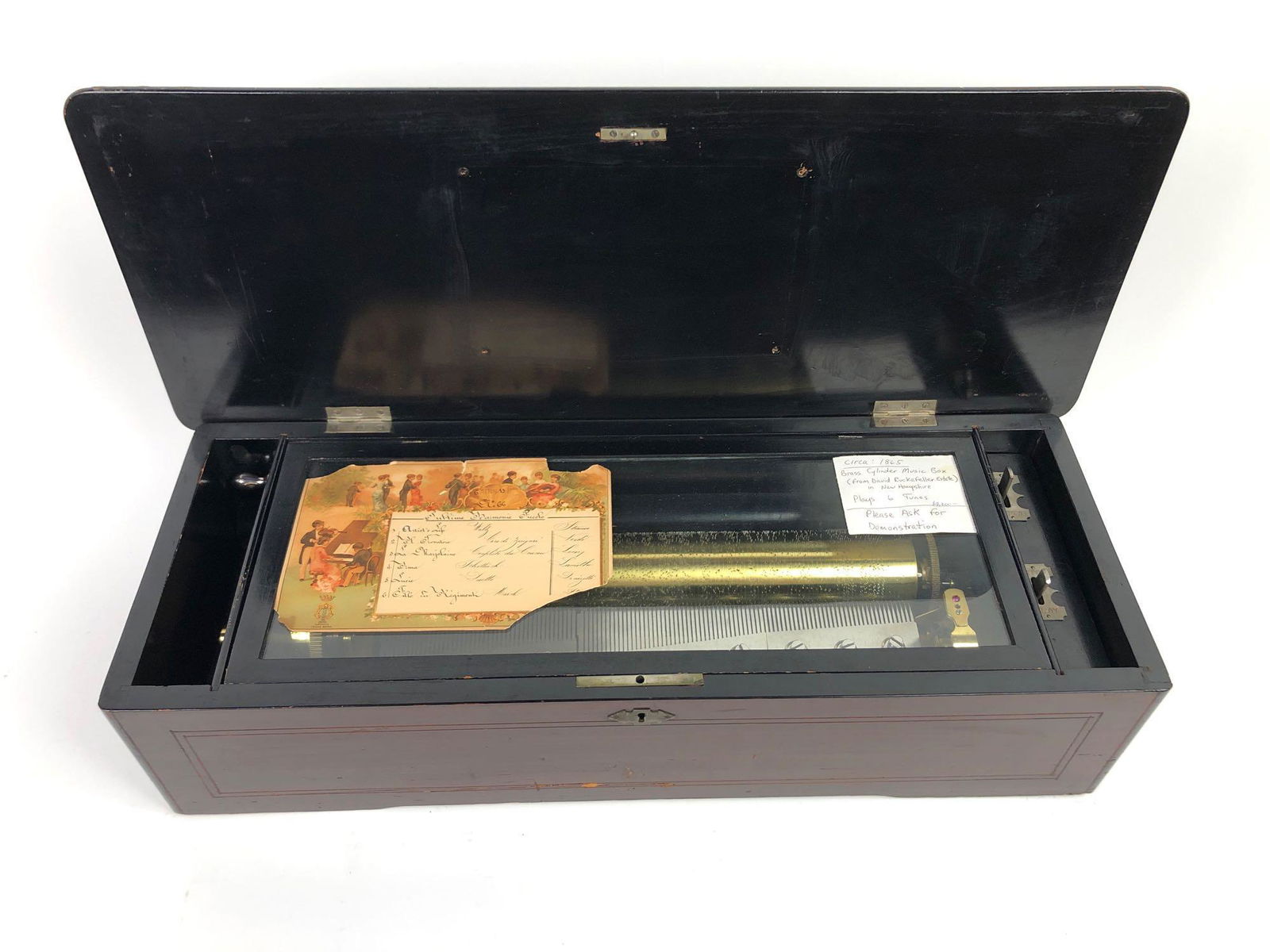 6-Airs Brass Cylinder Music Box from Rockefeller Estate (1 of 17)