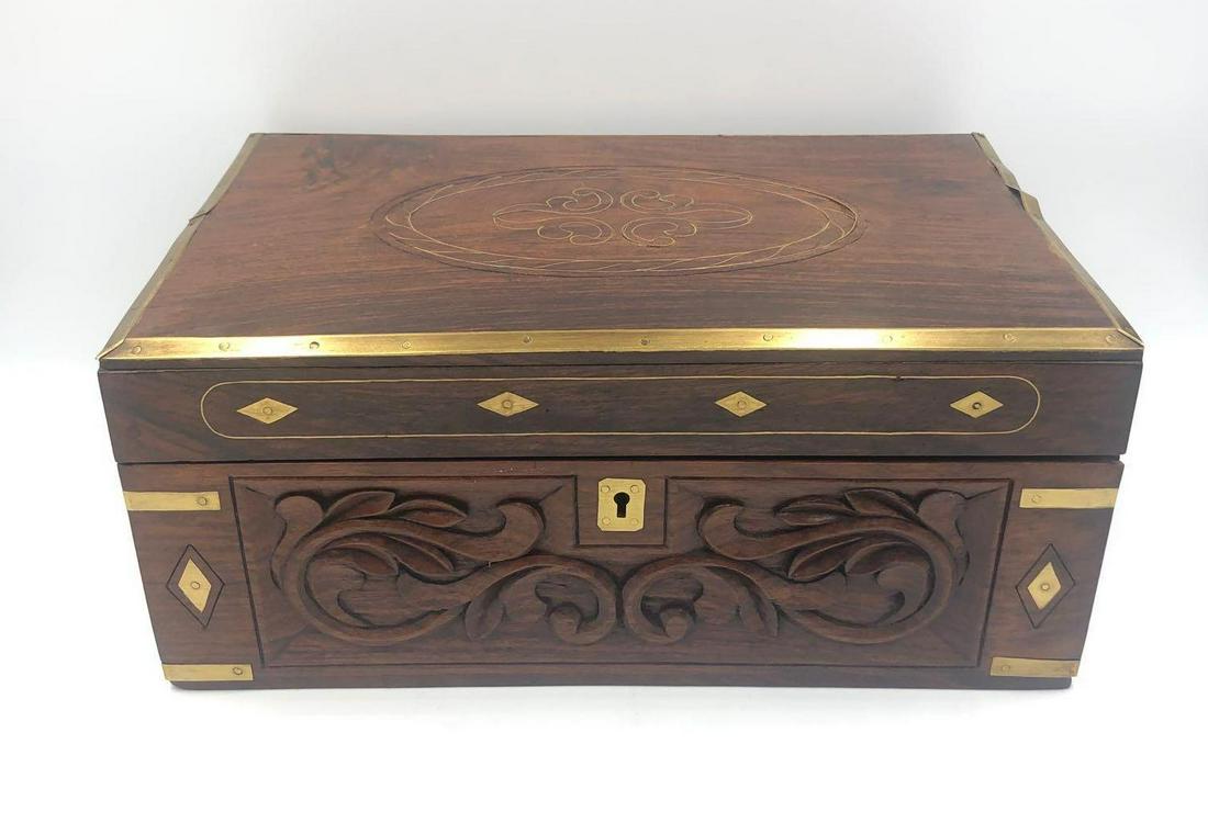 Carved Inlaid Compartment Box (1 of 8)