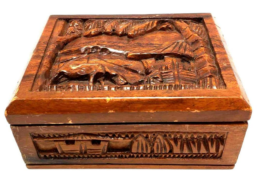 Carved Wood Box (1 of 2)