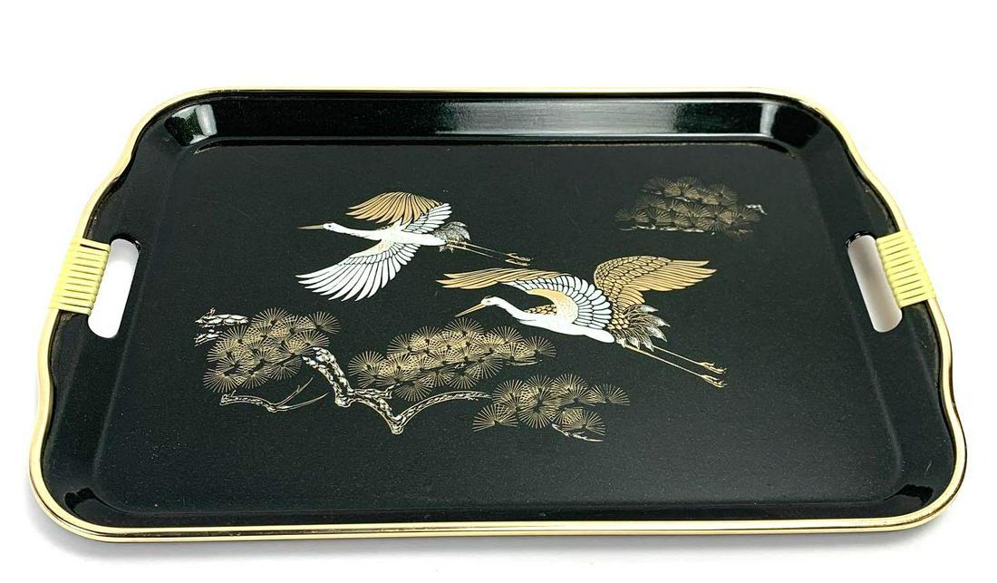 Japanese Green Sparkled Tray with Handles (1 of 2)