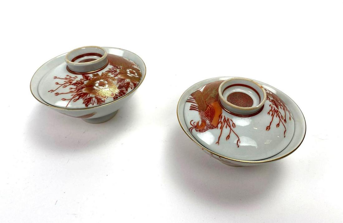 Pair of Japanese Porcelain,  Lidded Bowls (1 of 2)