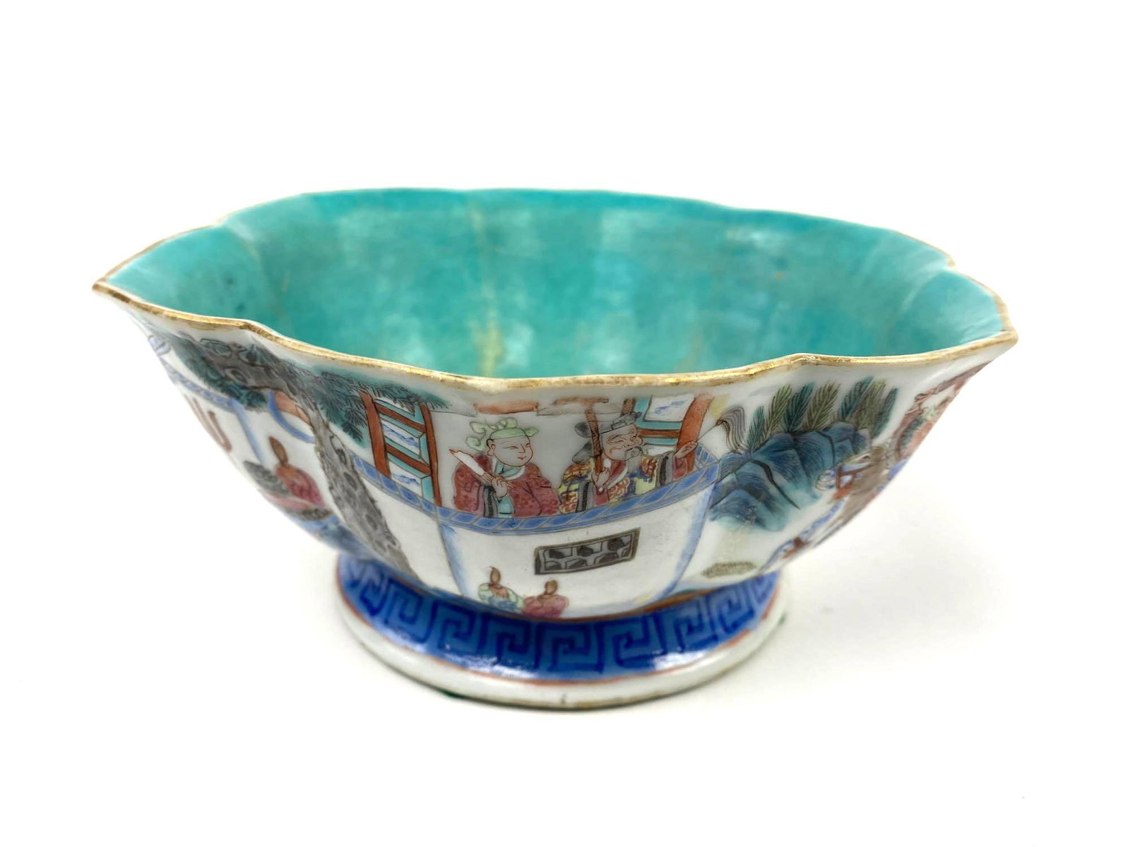 Antique Chinese Lotus Shaped Footed Bowl (1 of 5)