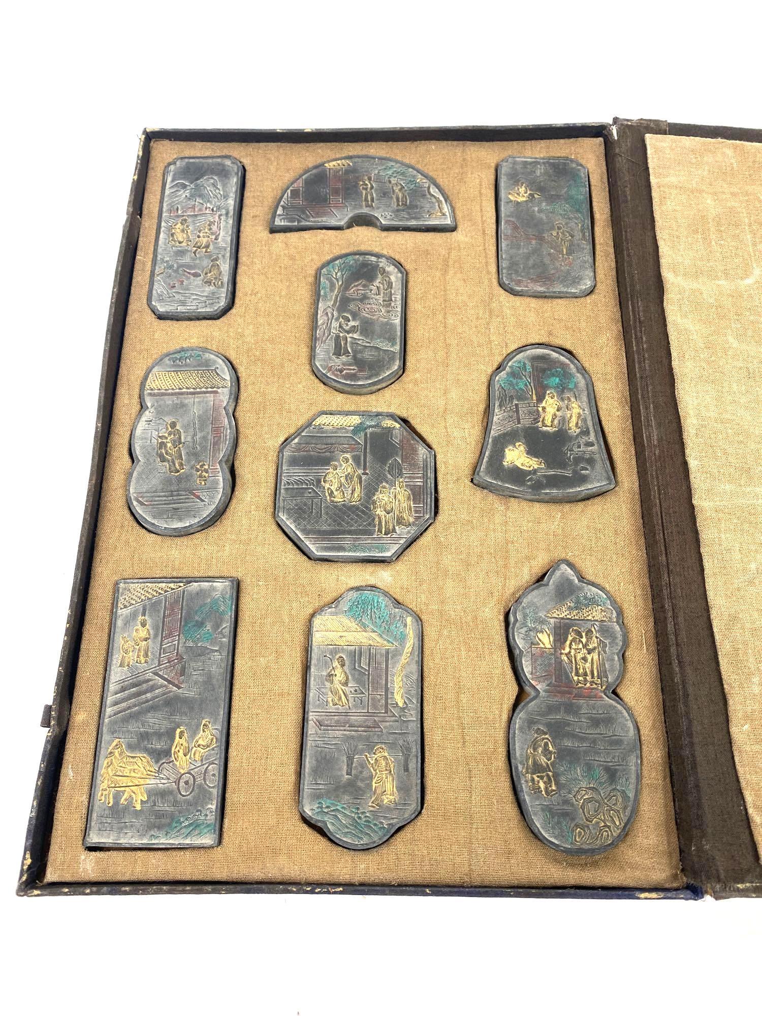 Antique Chinese Calligraphy Ink Cakes Set (1 of 3)