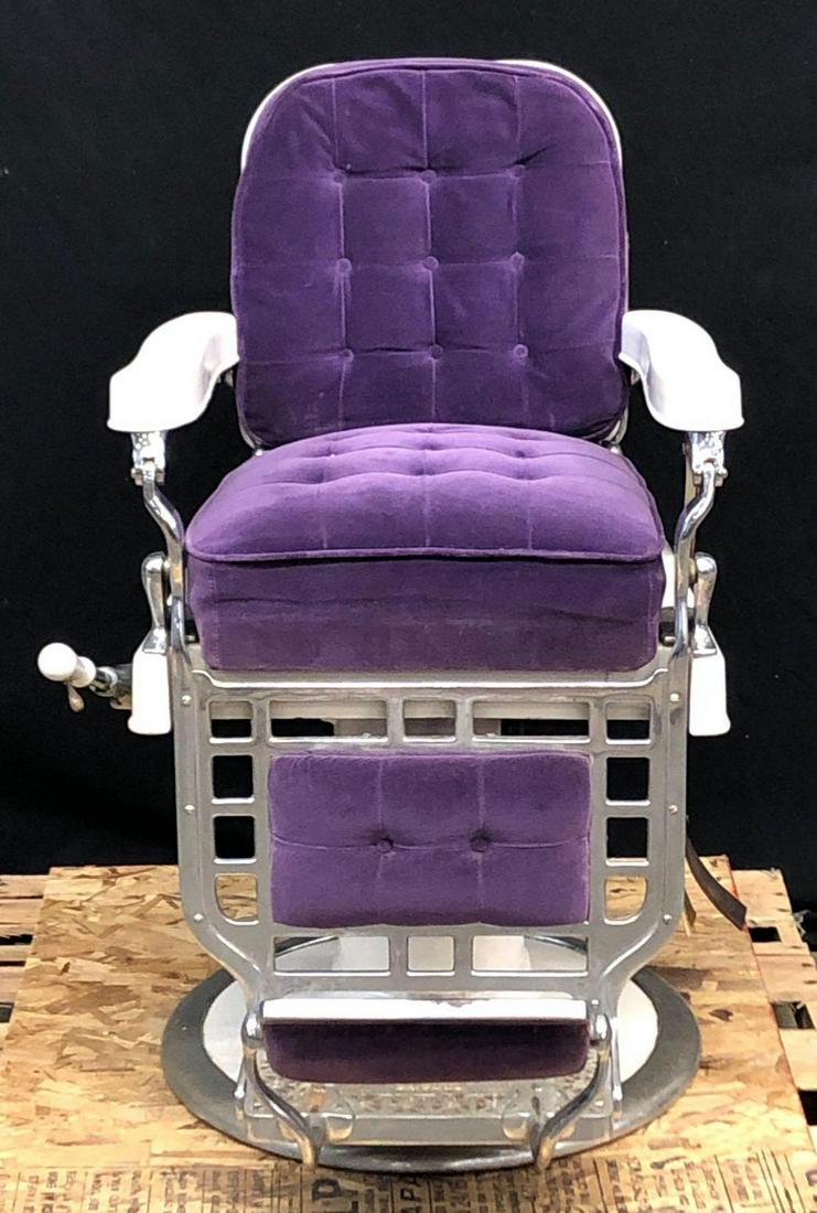 Purple barber chair hot sale