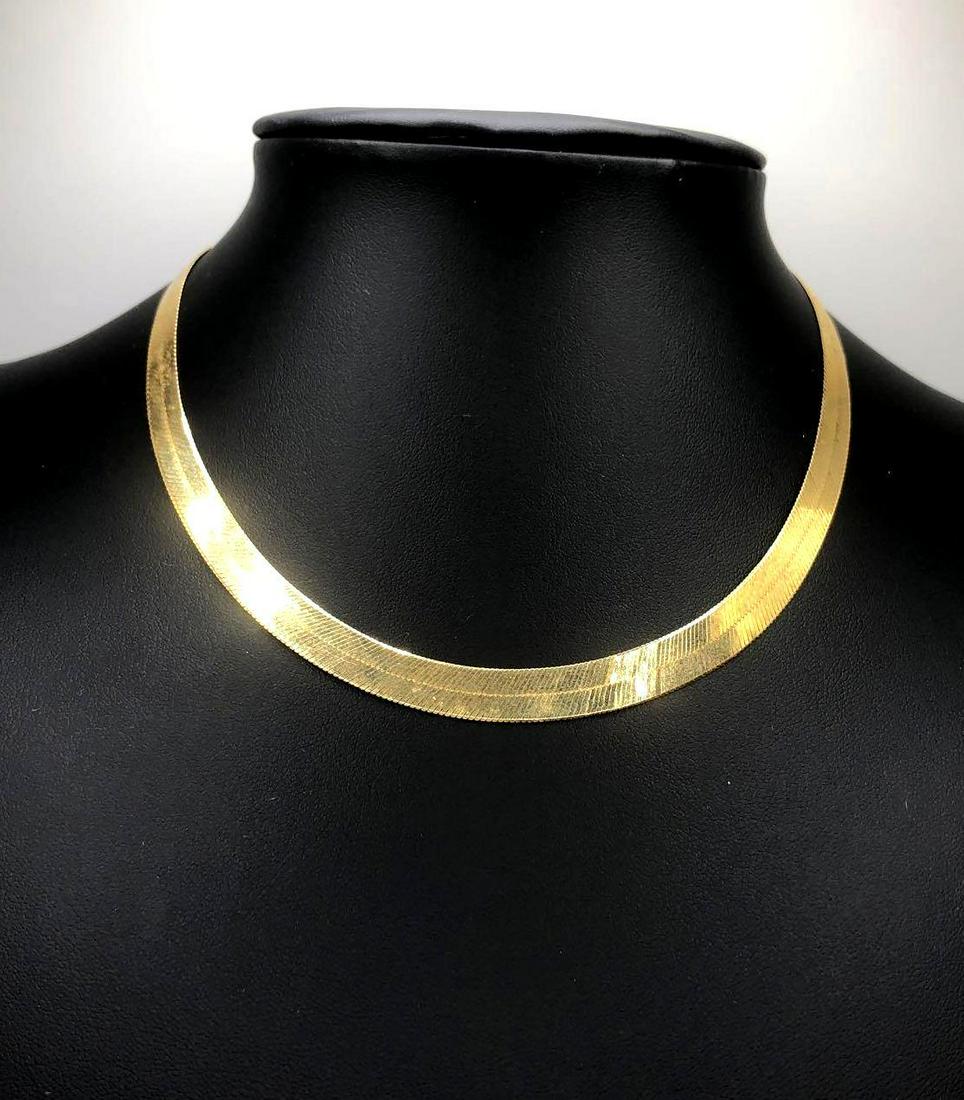 14kt Italy Gold Herringbone Necklace (1 of 7)