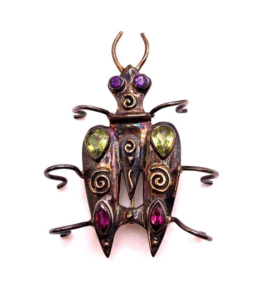 Sterling Silver Bug Brooch (1 of 5)