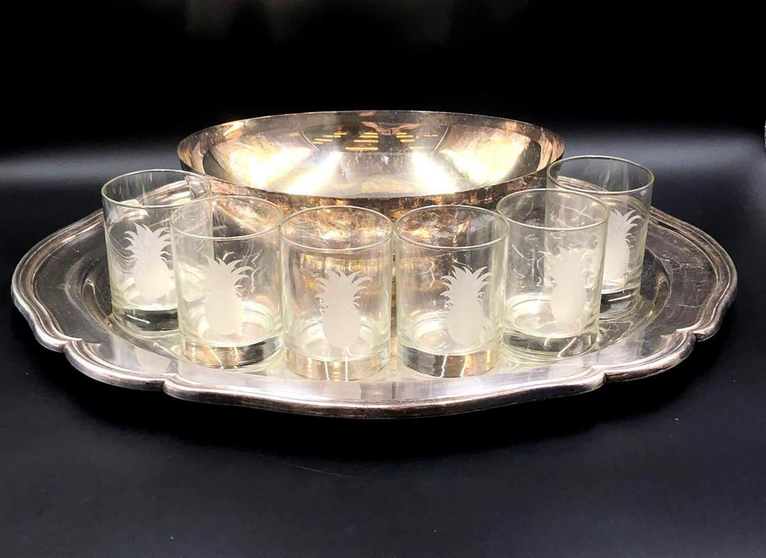 Pineapple Rocks Glasses on Large Tray with Compote (1 of 17)