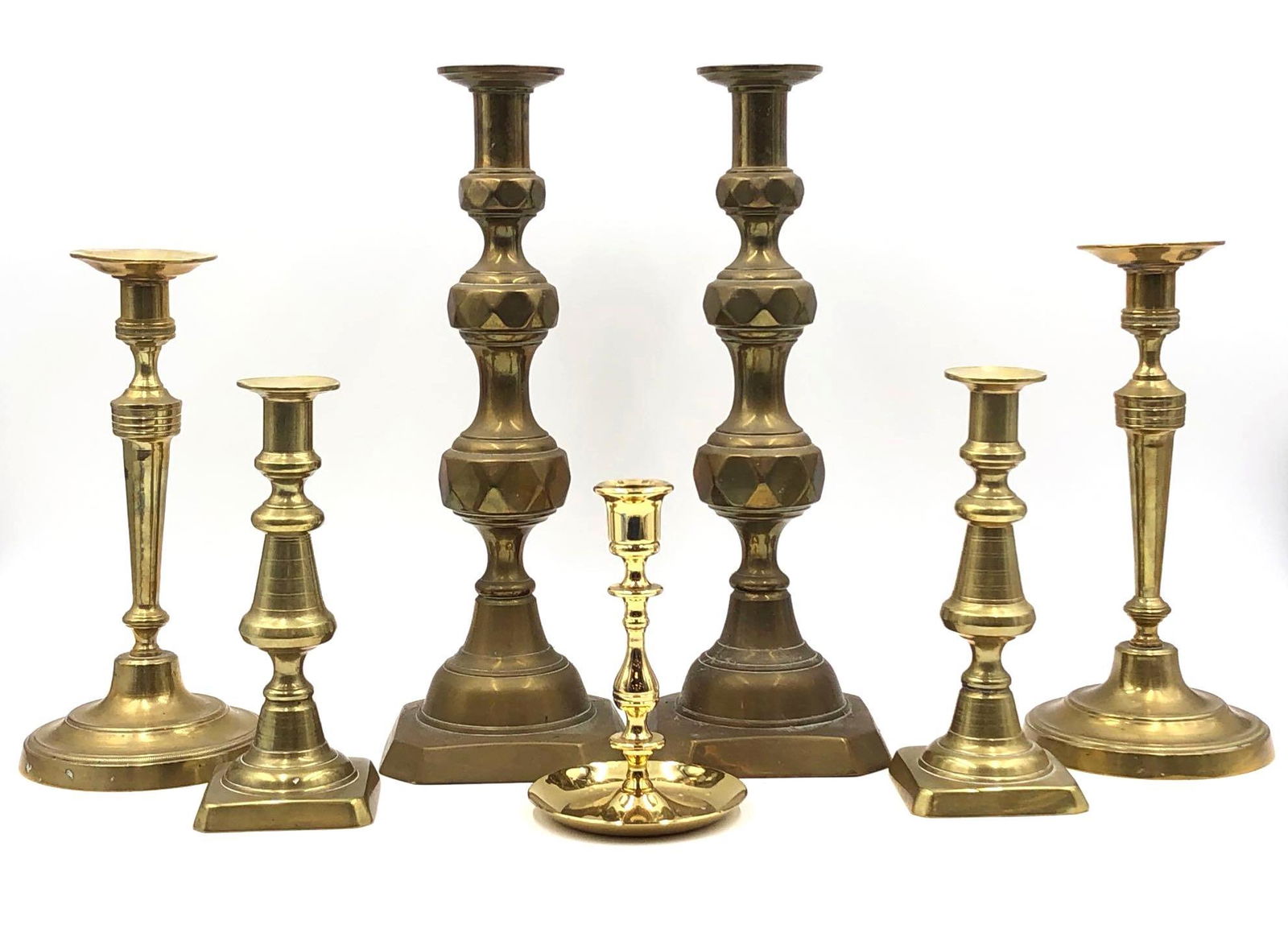 7 Brass Candlesticks (1 of 11)