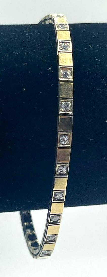 14kt Gold and Round Cut Diamond Bracelet (1 of 5)