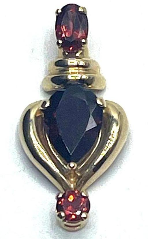 14kt Gold and Red Garnet Gemstone Pendant (1 of 5)