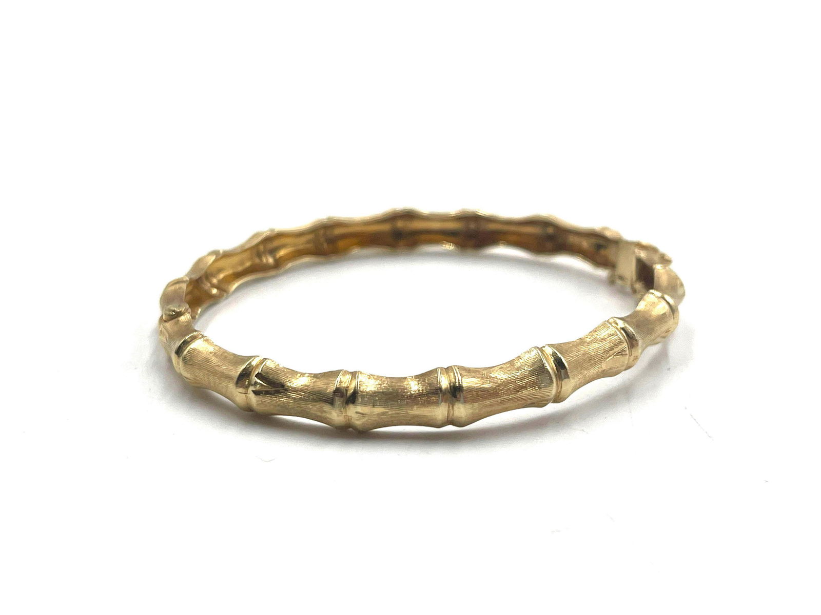 14kt Gold Bamboo Bangle Bracelet (1 of 5)