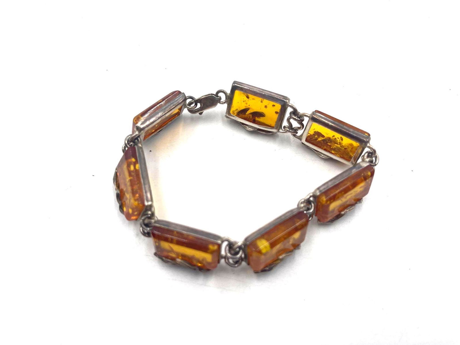 Sterling Silver and Amber Bracelet (1 of 5)