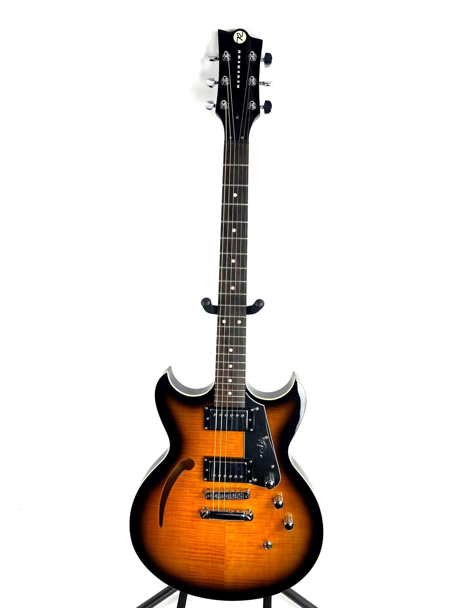 Reverend Manta Ray HB Semi-Hollow 6-String Tobacco Burst Electric Guitar (1 of 12)