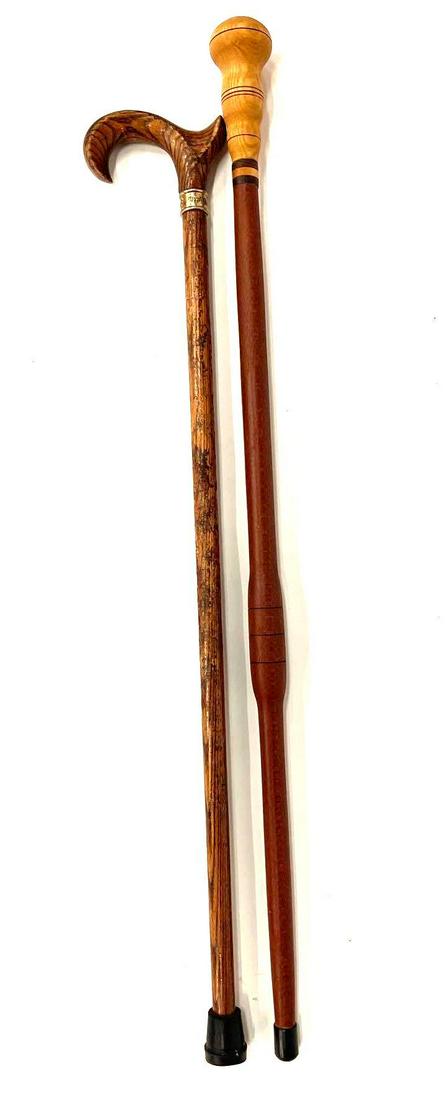 Two Solid Wood Walking Canes (1 of 10)