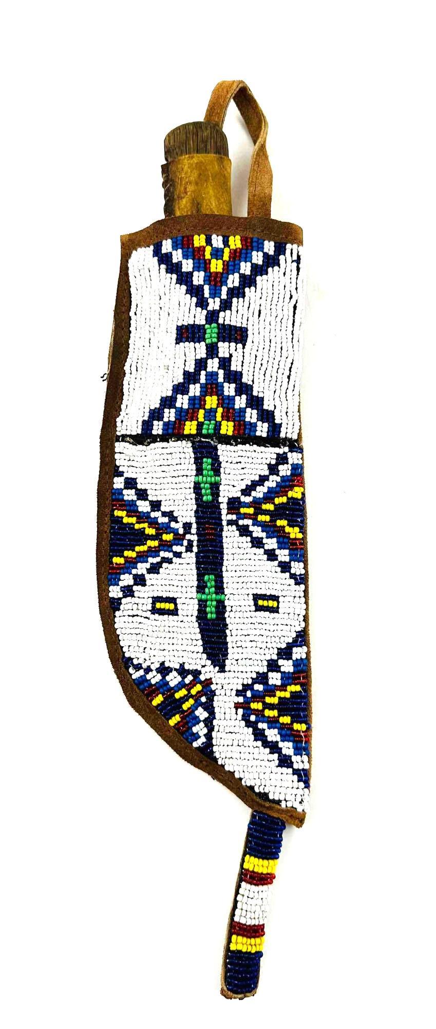 Plains Indian Beaded Leather Sheath (1 of 11)