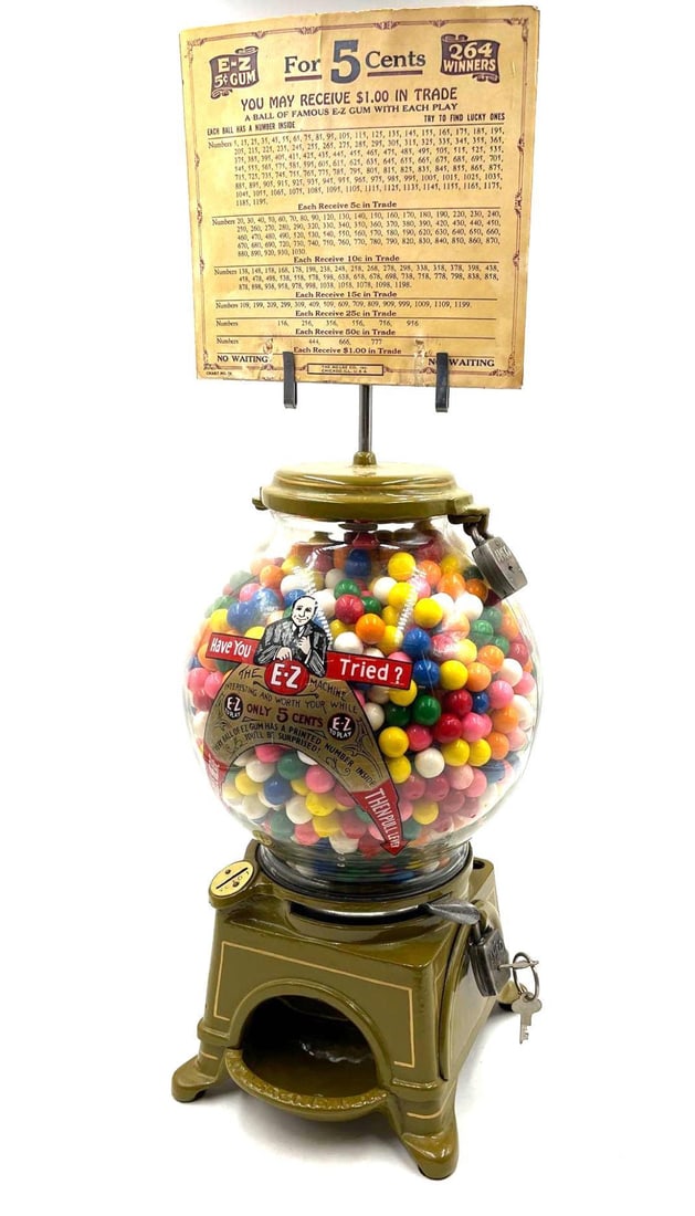 AD- Lee EZ Gold Gumball Machine with Marque (1 of 10)