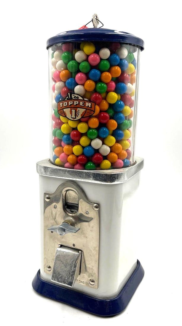 Victor Topper White 1 Cent Gumball Machine (1 of 7)