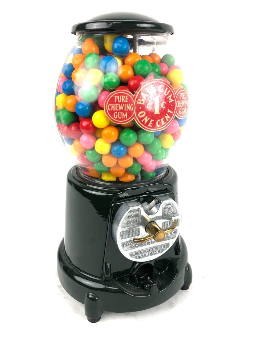 Advanced Machine Co. Dark Green Gumball Machine (1 of 9)