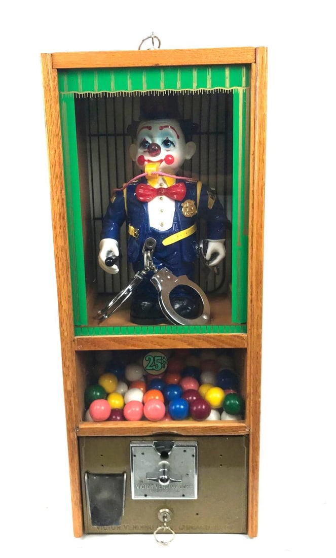Victor Vending Police Dept Clown Gumball Machine (1 of 9)