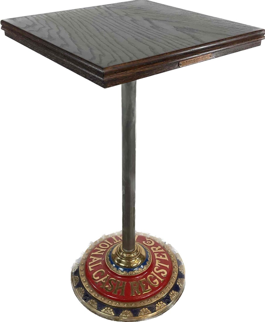 National Cash Register Co Metal and Wood Pedestal (1 of 5)