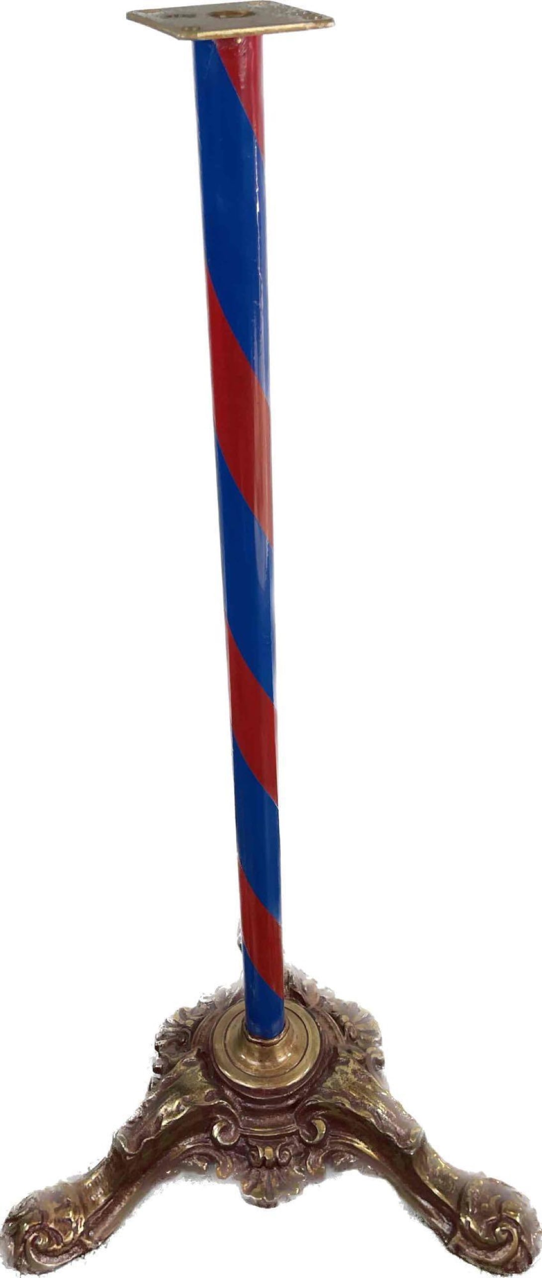 Red and Blue Decorative Metal Pedestal Stand (1 of 5)