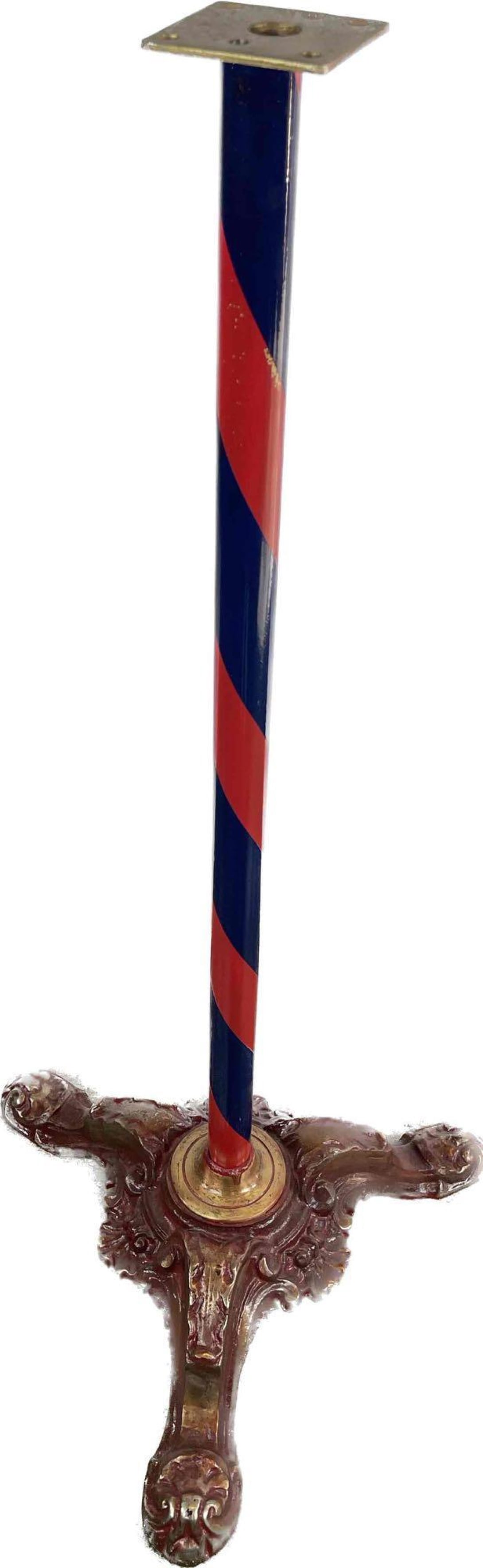 Red and Dark Blue Decorative Metal Pedestal Stand (1 of 5)