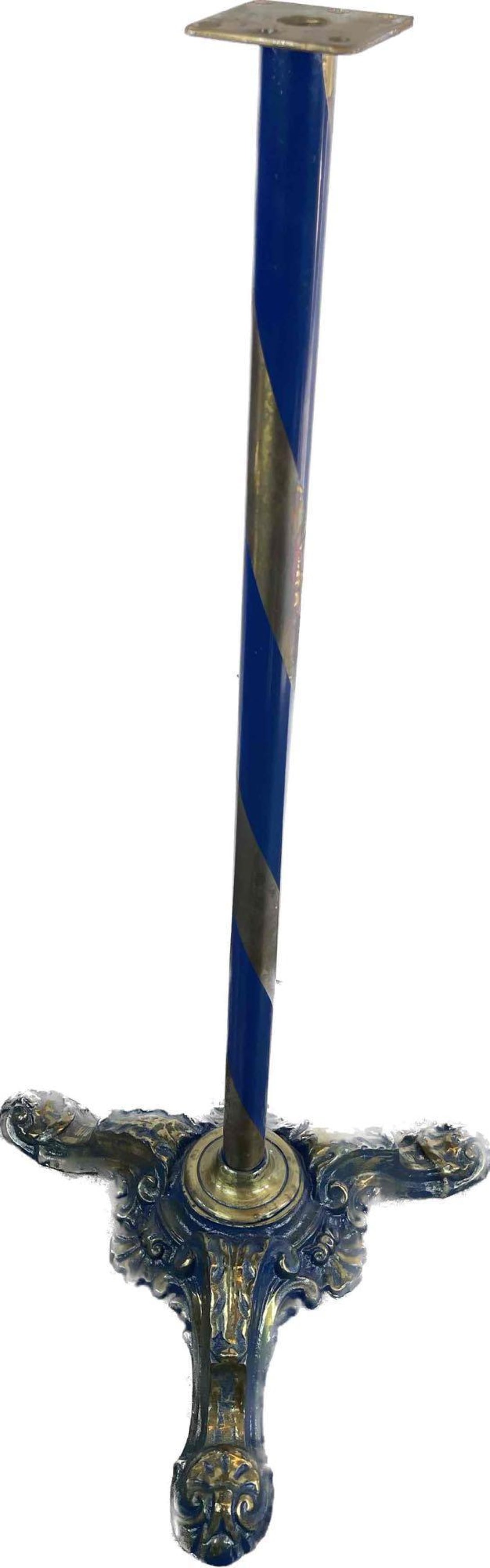 Gold and Blue Decorative Metal Pedestal Stand (1 of 5)