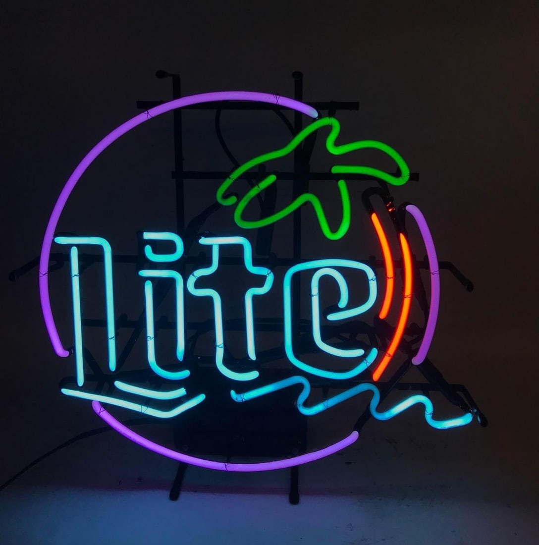 Miller Lite Neon Sign with Palm Tree (1 of 8)