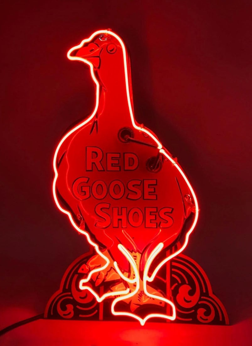 Red Goose Shoes Neon Sign Auction