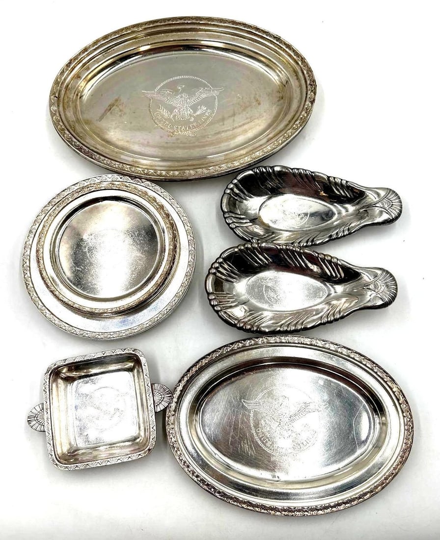 Silver Plated United States Lines Plates and Platters (1 of 20)