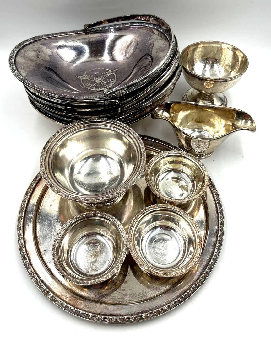 Silver Plated United States Lines Baskets Bowls and Plate (1 of 19)