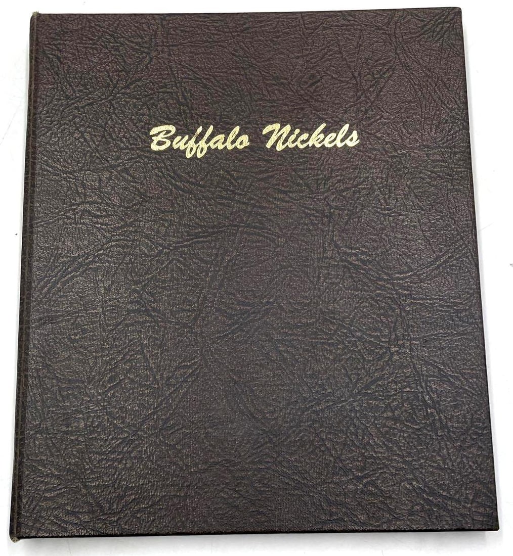 Complete Buffalo Nickel Set with 37D Three-Legged: Buffalo Nickels in Dansco Album. Nearly complete set, all years and mints included. One error is missing, however, the famed 1937 D three-legged Buffalo Nickel is included in the set. This coin is a s